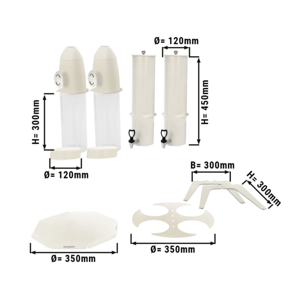 Distributeur de céréales et corn-flakes - Double - Rotatif - Ø 120mm - Blanc -  Distributeur rotatif