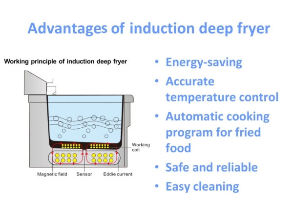 Friteuse double à induction - 8+8 litres - 7 kW - Robinet de vidange