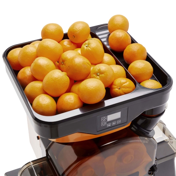 Extracteur de jus de fruits électrique - Orange - Bouton Push & Jus - Alimentation manuelle en fruits - Mode de nettoyage inclus