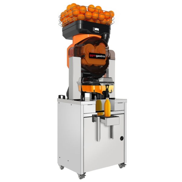 Presse-orange électrique - avec alimentation automatique en fruits, réservoir de jus & support - Orange