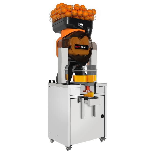 Presse-orange électrique - avec réfrigération, alimentation automatique en fruits, réservoir de jus & support - Orange