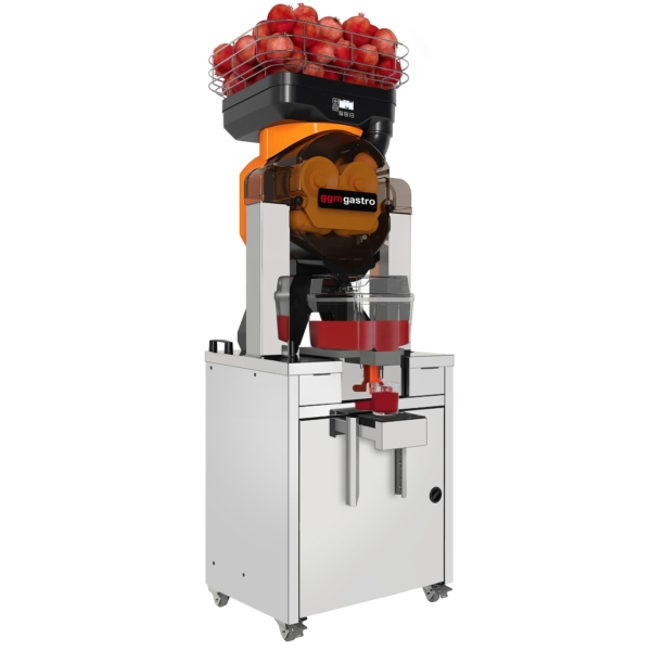 Presse-fruits électrique - avec réfrigération, alimentation automatique en fruits, réservoir de jus & support - Orange