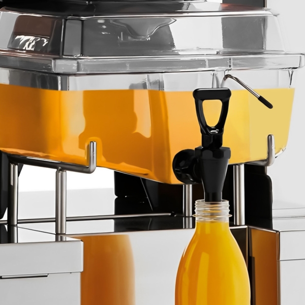 Presse-orange électrique - avec alimentation automatique en fruits, réservoir de jus & support - Argent