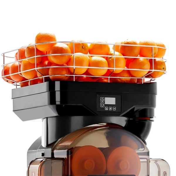 Presse-orange électrique - avec alimentation automatique en fruits, réservoir de jus, mode de nettoyage & support - Noir