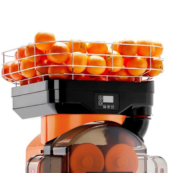 Presse-orange électrique - avec alimentation automatique en fruits, réservoir de jus, mode de nettoyage & support - Orange