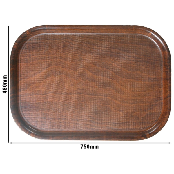 (12 pièces) CAMBRO | Plateau en bois véritable - Rectangulaire - 750x480mm