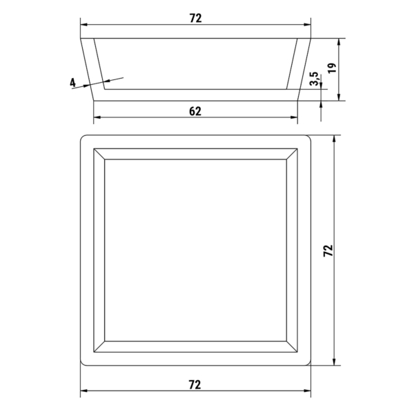 Plaques pour machine à tartelettes TMNP - Forme Tartlet : Carré - 72x72mm