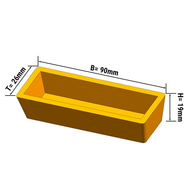 Plaques pour machine à tartelettes TMNP - Forme de tartelette : Rectangle -9 0x26mm