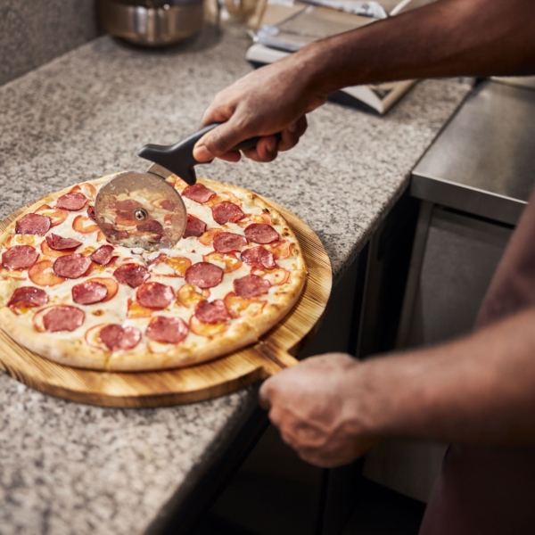 Table réfrigérée pour pizza PREMIUM - 2000x800mm - avec 2 portes & 7 tiroirs - incl. vitrine réfrigérée LED - 9x GN 1/3