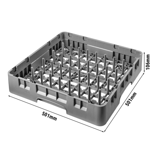 CAMBRO | CAMRACK® - Panier de lavage pour broches 1/1 - 5x9 compartiments - 500x500 mm - Gris