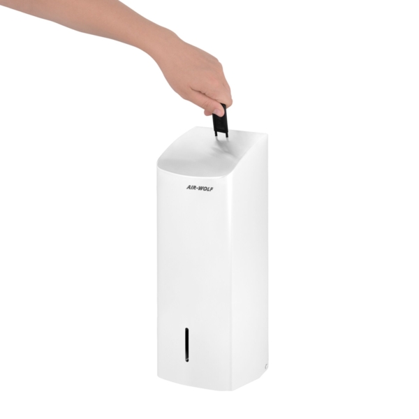 AIR-WOLF | Distributeur de papier WC pour jusqu'à 750 feuilles individuelles - Acier inoxydable blanc