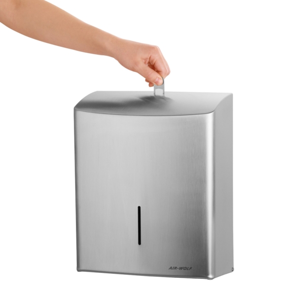 AIR-WOLF | Distributeur de serviettes en papier - pour 600 serviettes - Acier inoxydable