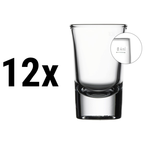 (12 pièces) Verre à déclic - SPECIALS - 40 cc - calibré à 20 cc