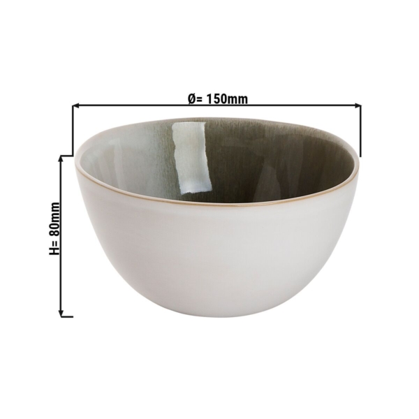 (12 pièces) NORDIC - Bol - Ø 15 cm - 90 cl - Vert/ Blanc