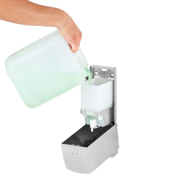 AIR-WOLF | Distributeur de savon et de désinfectant avec bouton-poussoir - 800ml - Acier inoxydable