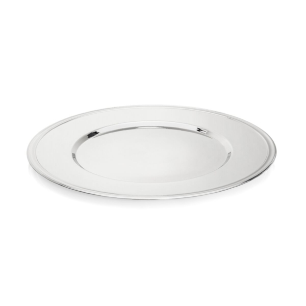 (4 pièces) Plateau de service/Assiette de place en acier inoxydable - Ø 330mm - Poli