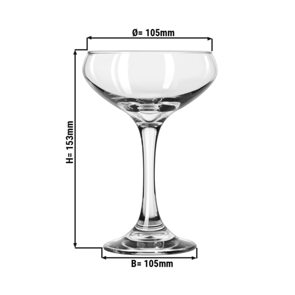 (12 pièces) Coupe à champagne - PERCEPTION - 250 ml - Transparent