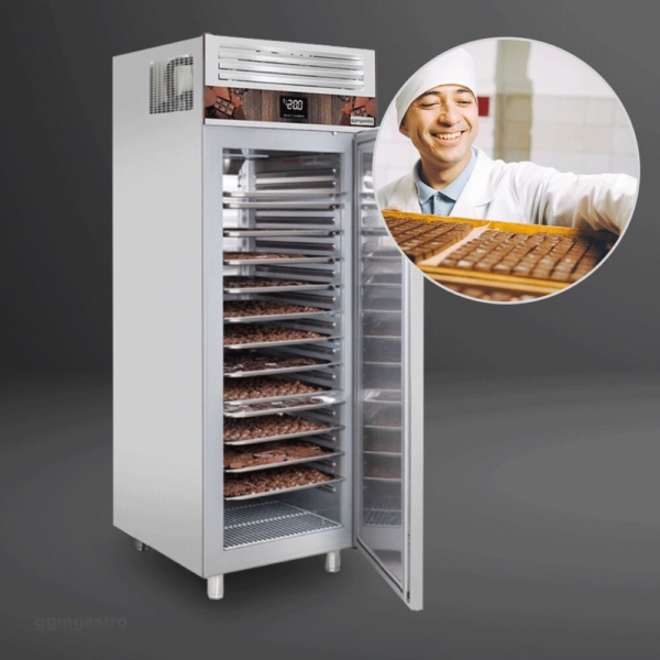 Réfrigérateur à chocolat en acier inoxydable PREMIUM - GN 2/1 - 700 Litres - avec 1 porte