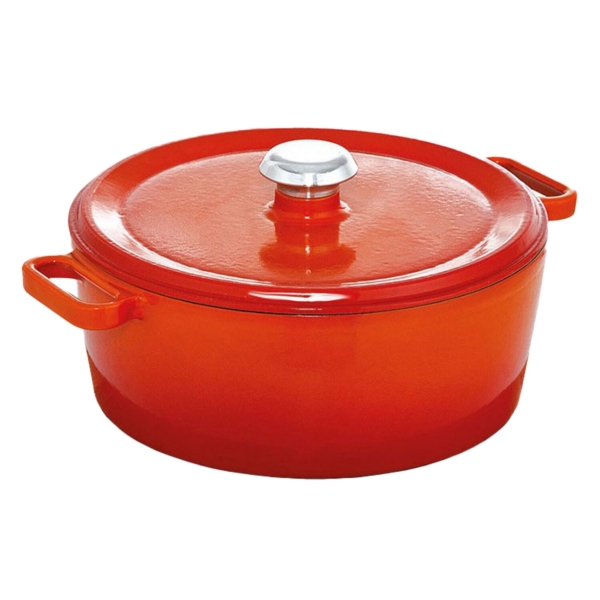 Cocotte en fonte - Ø 200mm - Orange