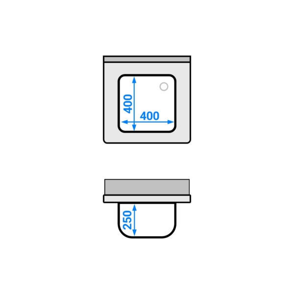 Evier ECO - 600x600mm - avec 1 bac