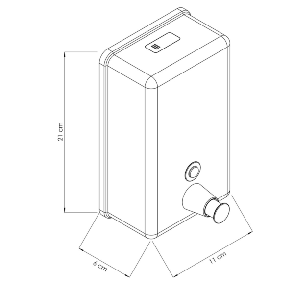 Distributeur de savon manuel avec bouton-poussoir - 1000 ml - acier inox