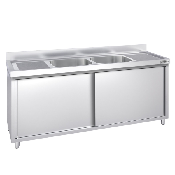 Evier PREMIUM - 1800x600mm - avec 2 bacs au centre