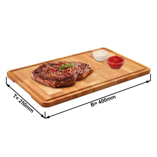 (6 pièces) Plaque à steak - Chêne - 400x250mm