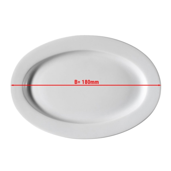 (6 pièces) PERA Blanc - Assiette ovale - Ø 18 cm