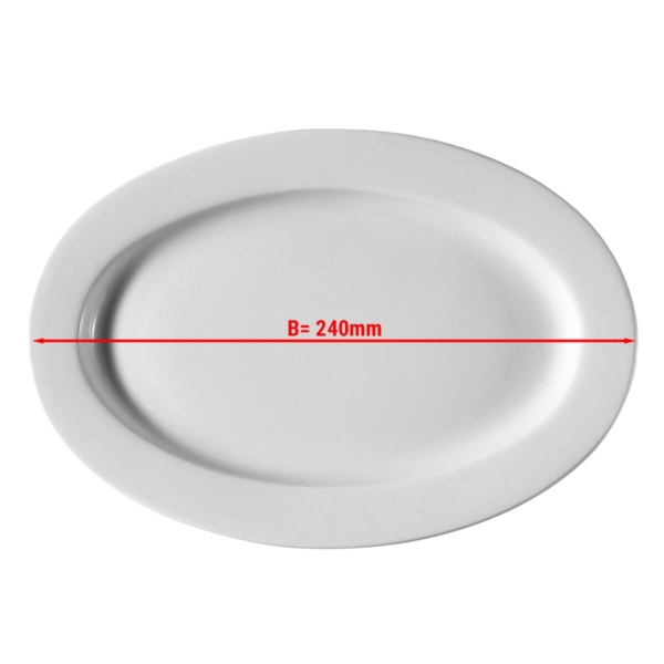 (12 pièces) PERA Blanc - Assiette ovale - Ø 24 cm