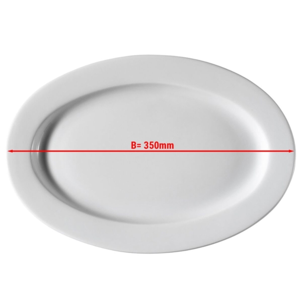 (24 pièces) PERA Blanc - Assiette ovale - Ø 35 cm