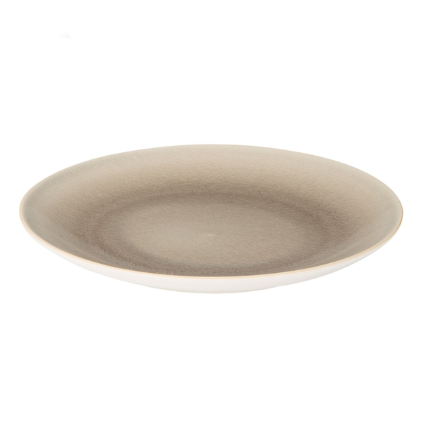 (4 pièces) AURORA - Assiette plate - Ø 210mm - Gris / Ivoire