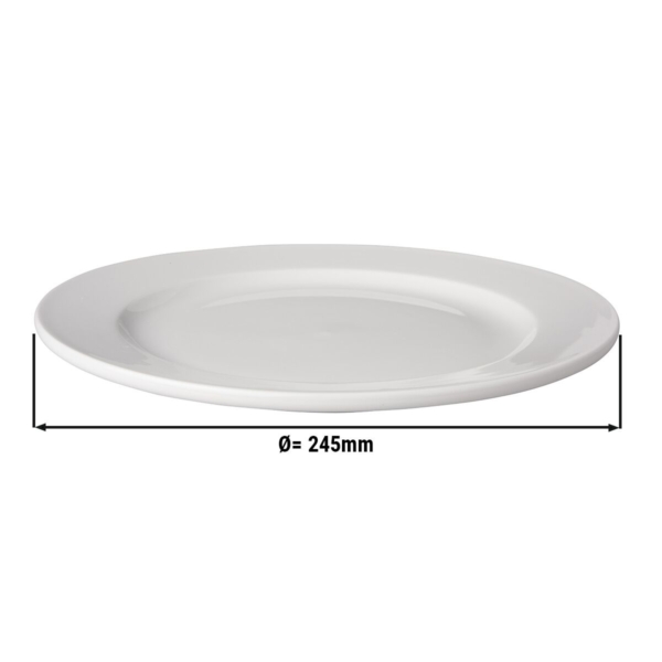 (12 pièces) BUDGETLINE - Assiette plate Mammoet - Ø 24,5 cm - Blanc