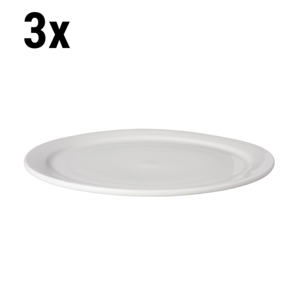 (3 pièces) BUDGETLINE - Assiette plate Mammoet - Ø 26 cm - Blanc