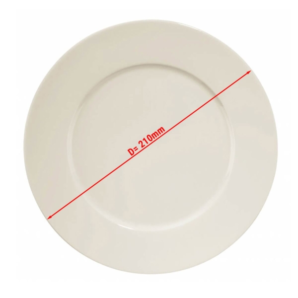 (24 pièces) PERA CREME - Assiette Plat - Ø 21 cm