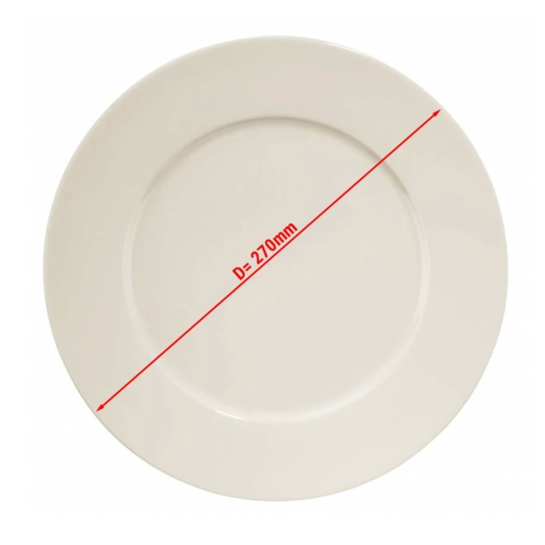 (24 pièces) PERA CREME - Assiette Plat - Ø 27 cm