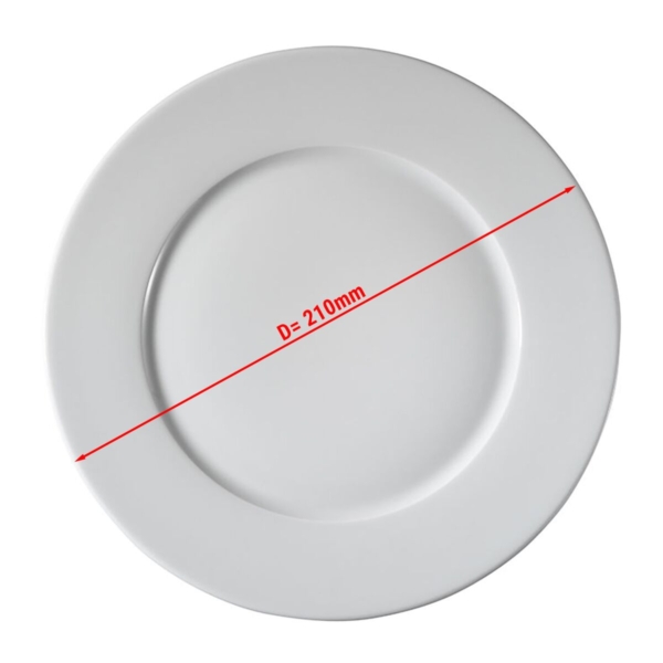 (12 pièces) PERA Blanc - Assiette plate - Ø 21 cm