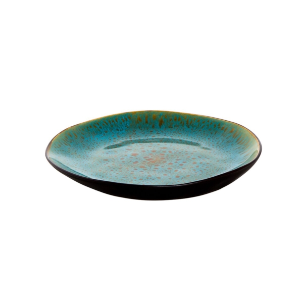 (6 pièces) LOTUS - Assiette plate - Ø 205mm - Turquoise/ Noir