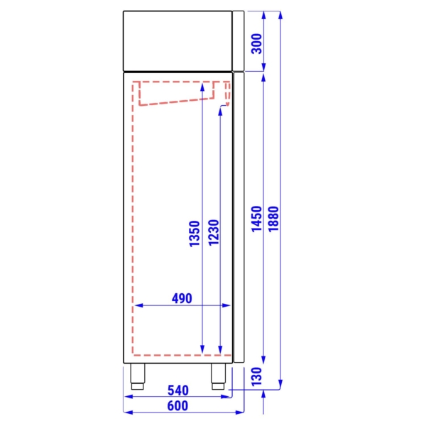 Congélateur en acier inoxydable PREMIUM - 400 Litres - avec 1 porte