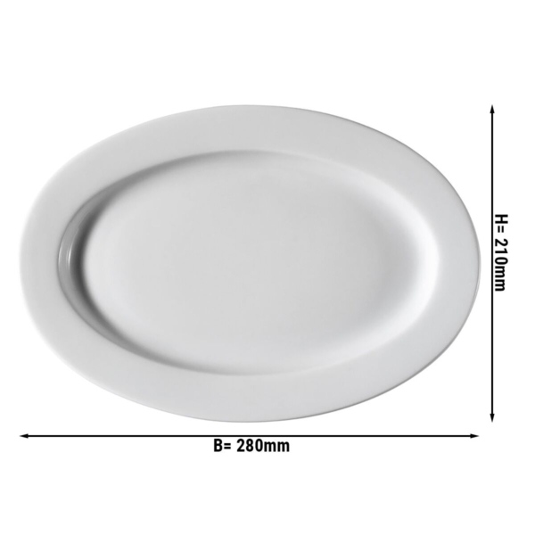 (12 pièces) PERA Blanc - Assiette ovale - 28 cm