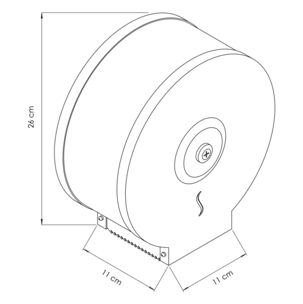 Distributeur de papier toilette pour gros rouleaux - Acier inoxydable