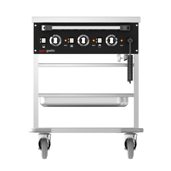 Chariot bain-marie - 3 x GN 1/1 - Température du bac réglable séparément