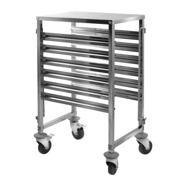 Chariot porte-plateaux inox - Pour 6 x GN 1/1