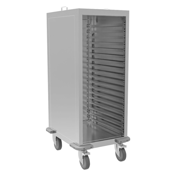 Chariot porte-plateaux inox - pour 18 plateaux EN 60 x 40 cm