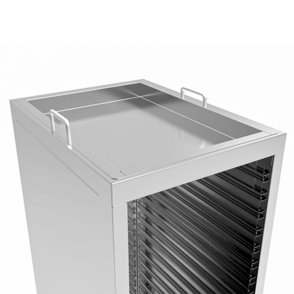 Chariot porte-plateaux inox - pour 18 plateaux EN 60 x 40 cm