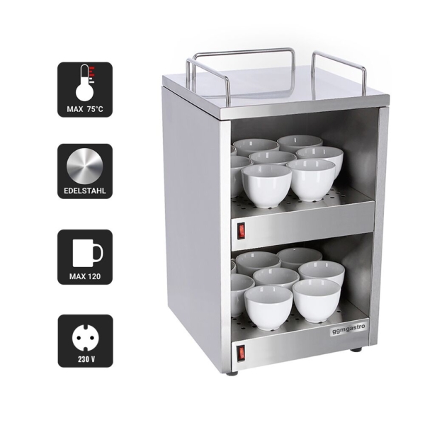 Chauffe-tasses - 150 W - avec 2 étagères