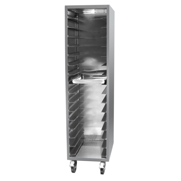 Chariot porte-plateaux inox - pour 16 x EN 60 x 40 cm