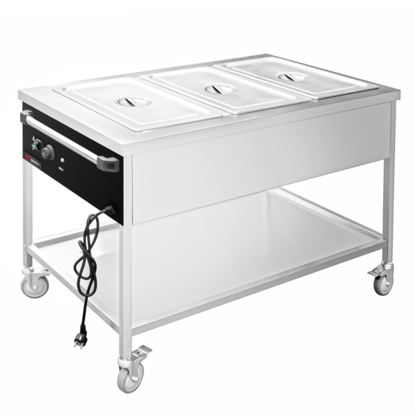 Chariot bain-marie thermique - 3x GN 1/1