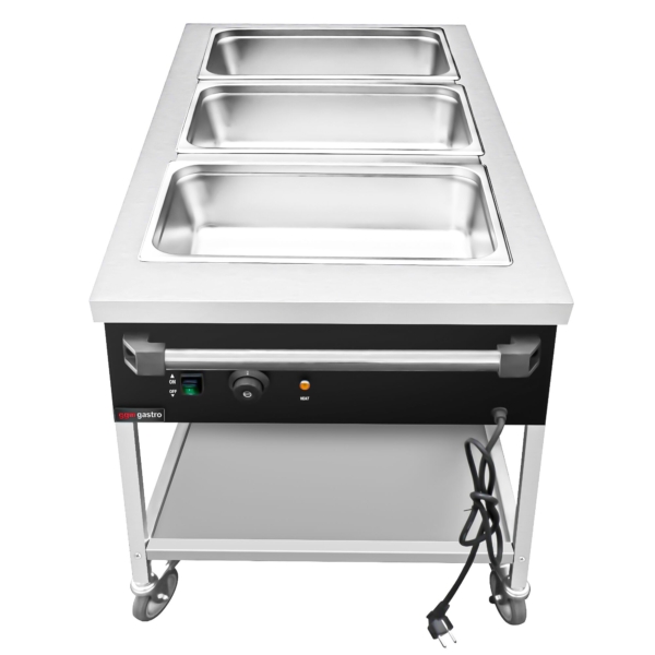 Chariot bain-marie thermique - 3x GN 1/1