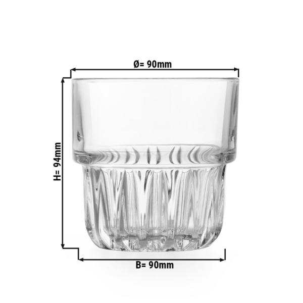 (12 pièces) Verre à boire polyvalent - EVEREST - 355 ml - Transparent