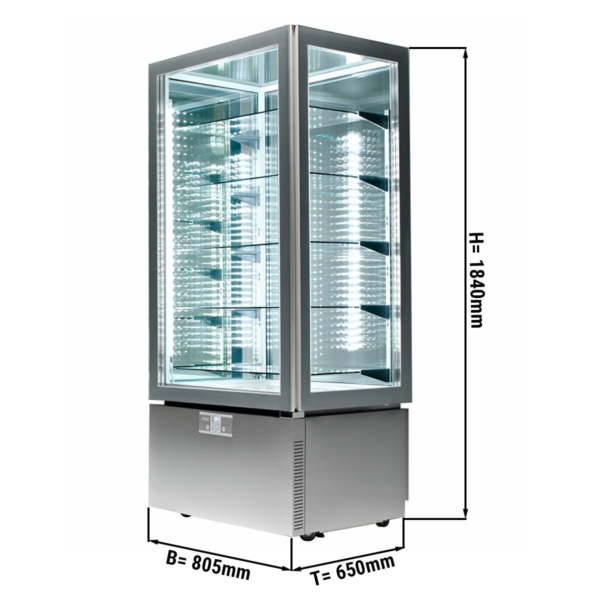 Vitrine Panoramique - 457 Litres - 805 mm - avec Éclairage LED et 5 Étagères